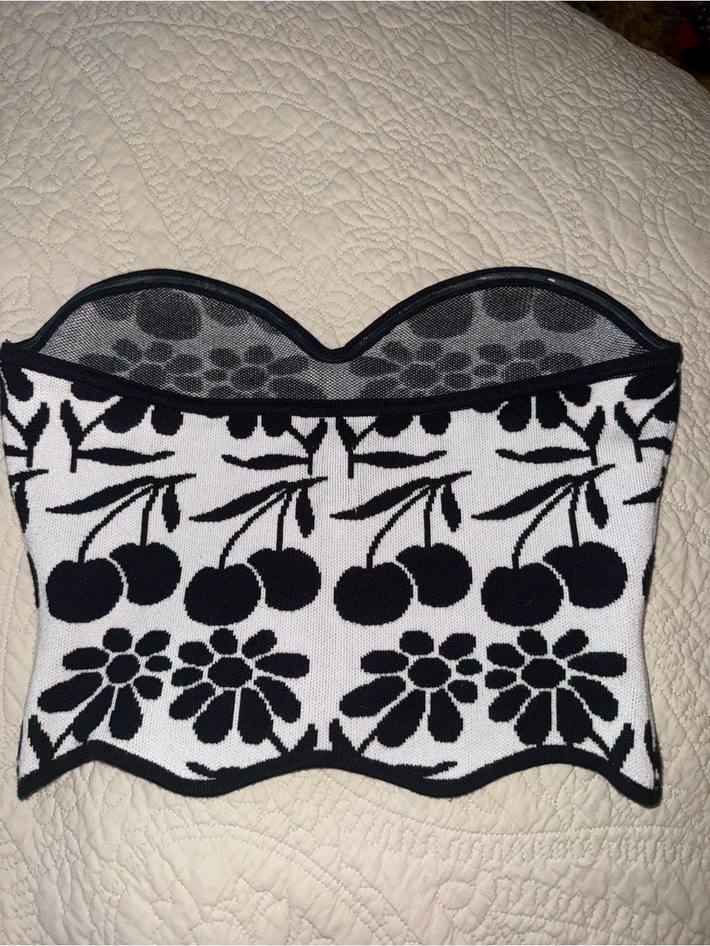 Anthropology- Agathe Marty Printed Scallop Sweater Tube Top - Picture 6 of 9